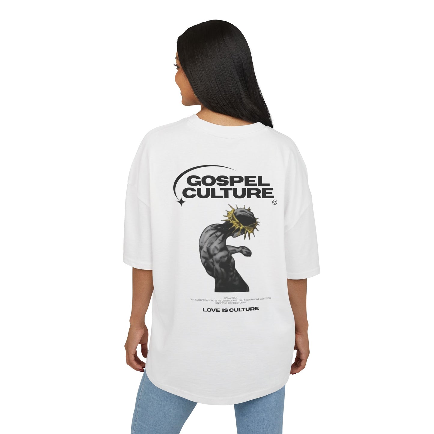 Gospel Culture Tee — 'Love Is Culture' Graphic Boxy Cotton Shirt