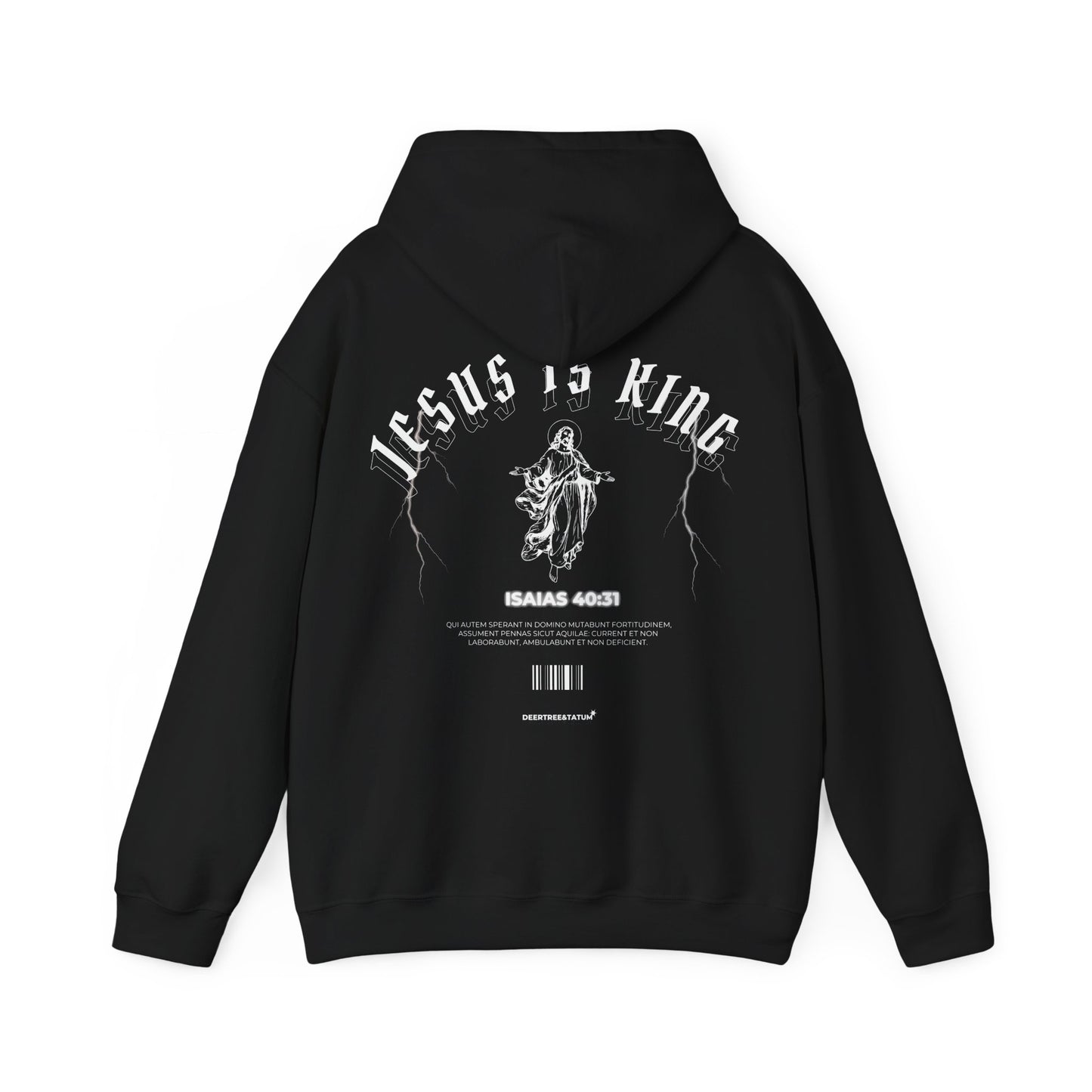 Hoodie with 'Jesus is King, Rising Jesus' Design