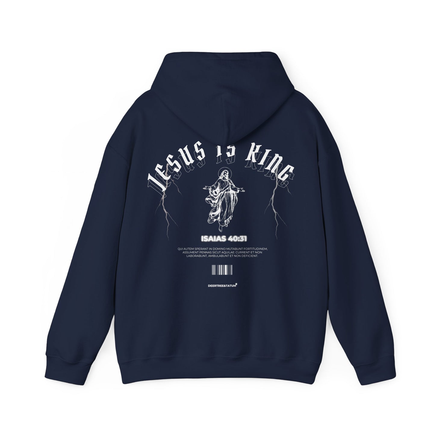 Hoodie with 'Jesus is King, Rising Jesus' Design