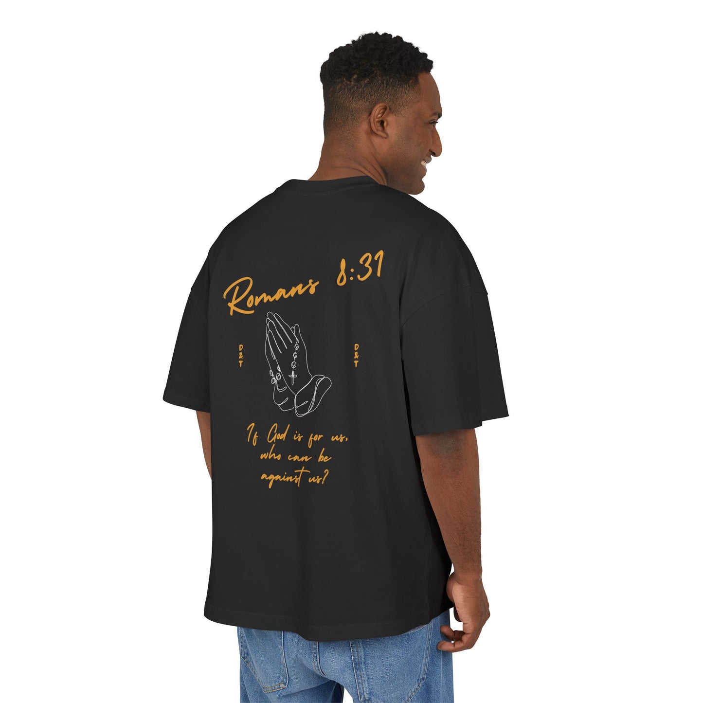 Romans 8:31 Scripture Tee — "If God Is For Us" Christian Box T‑Shirt