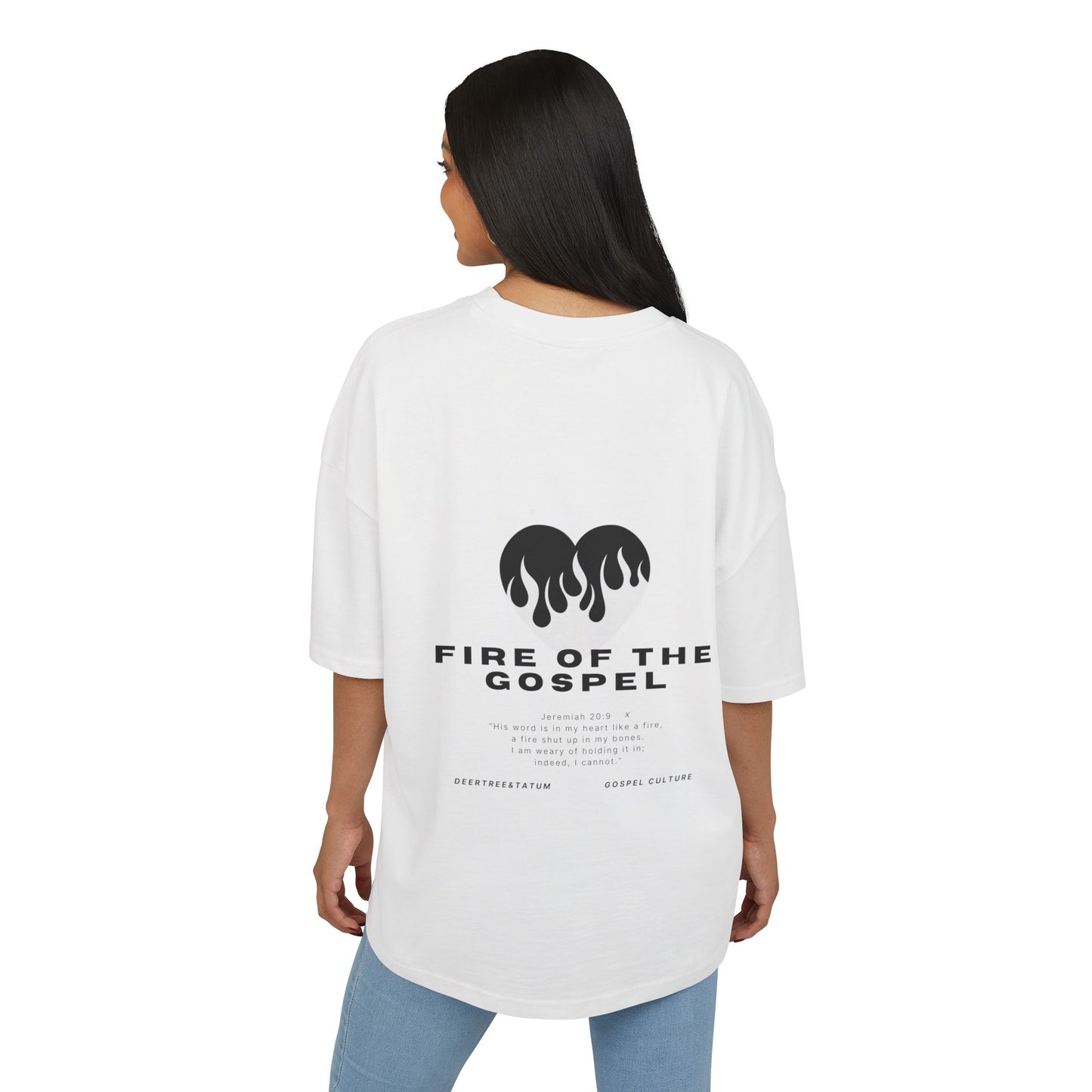 Fire of the Gospel Heavy Cotton Box Tee — Christian Faith Tee