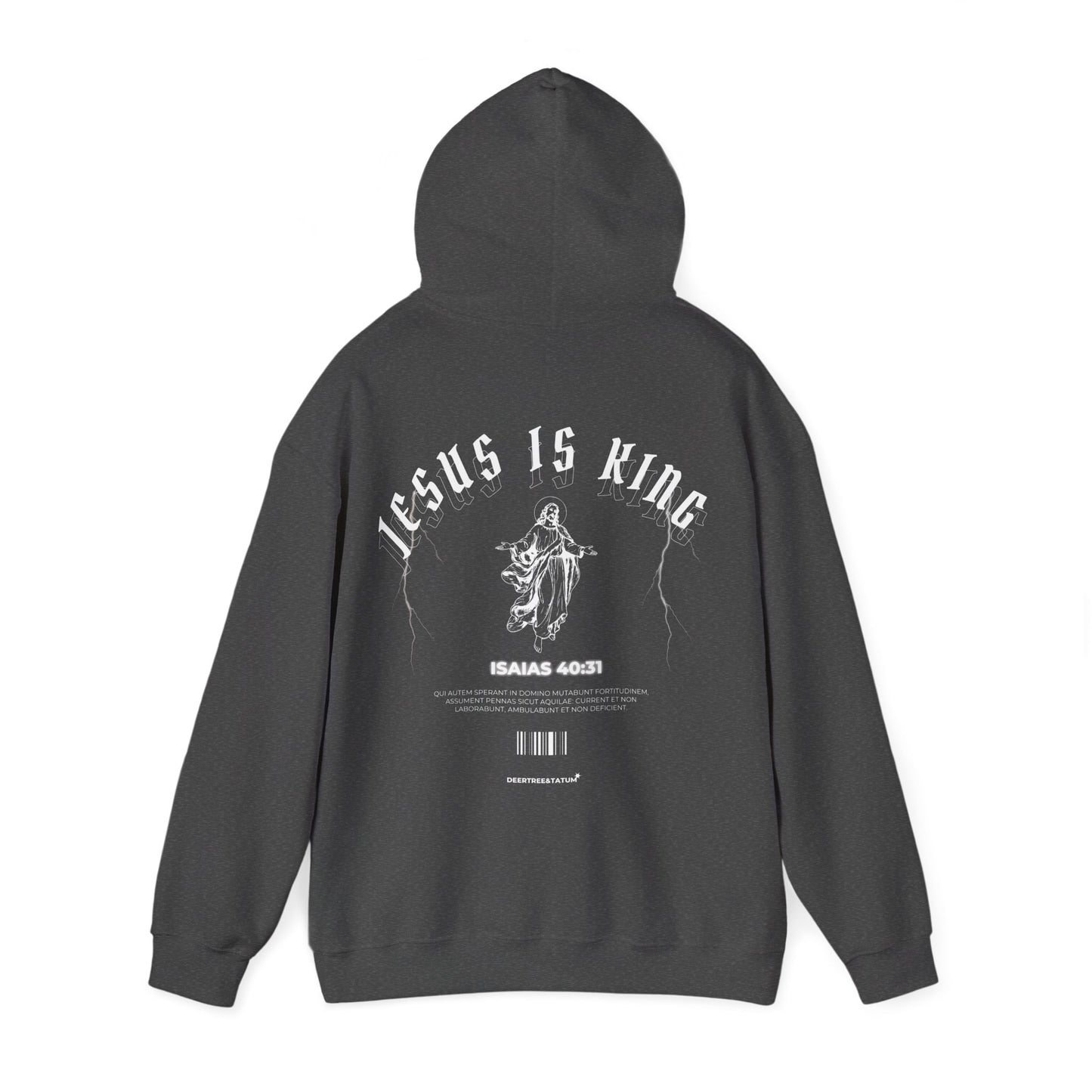 Hoodie with 'Jesus is King, Rising Jesus' Design