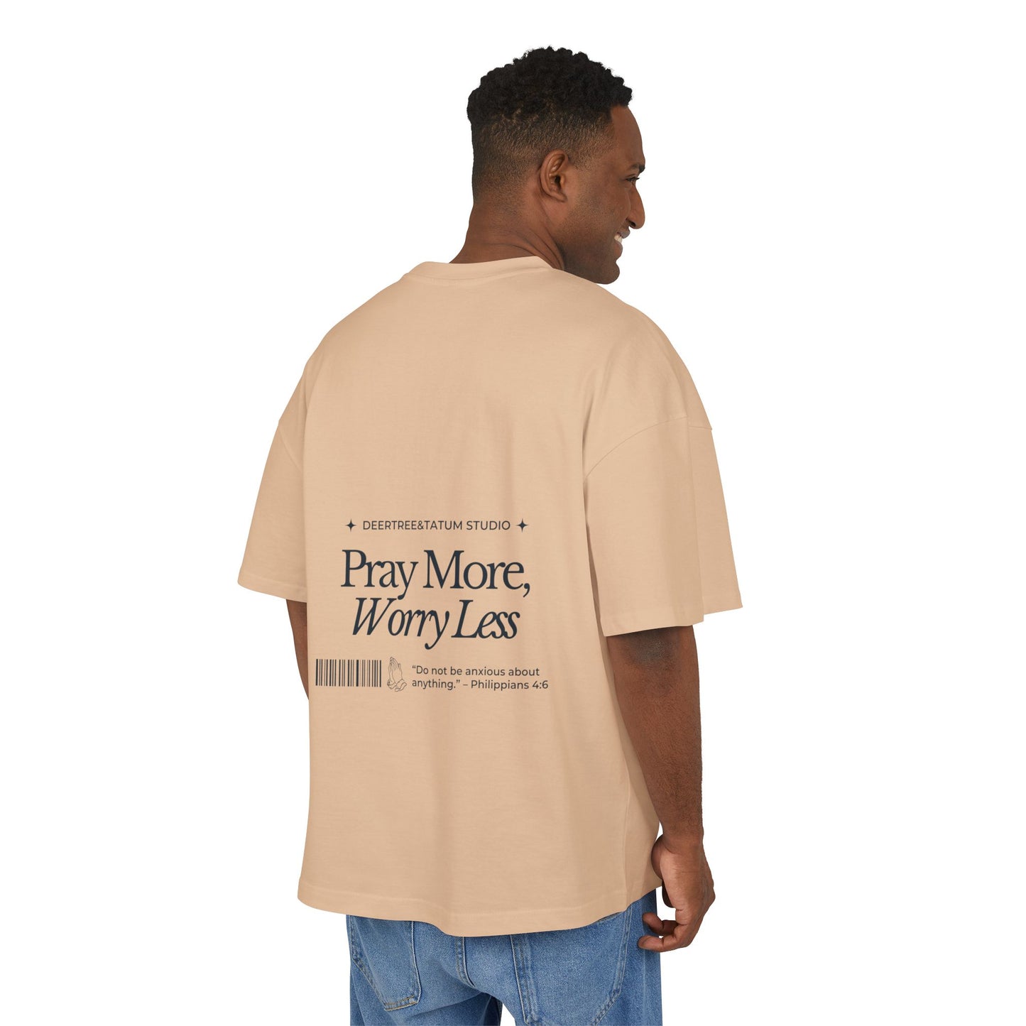 Pray More Worry Less Christian Oversize Tee