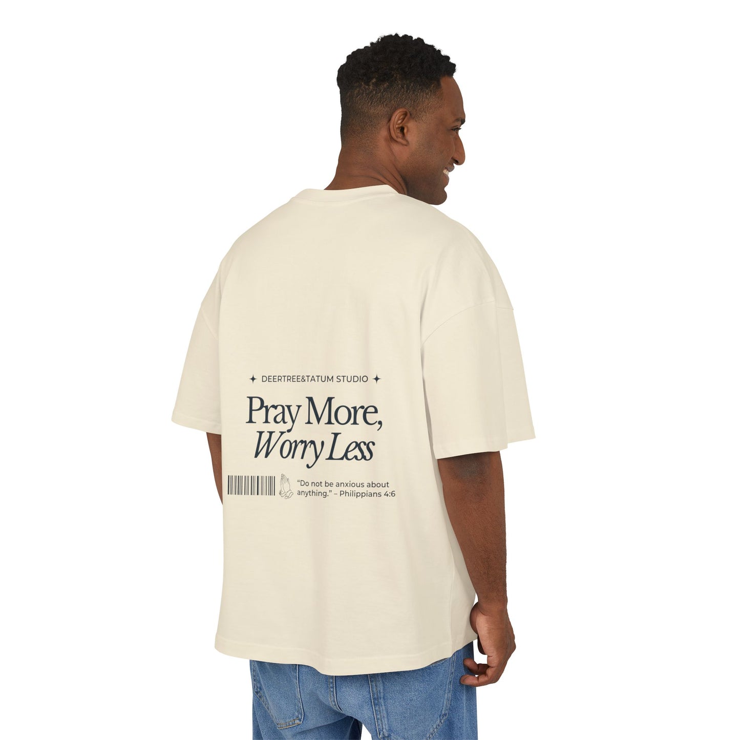 Pray More Worry Less Christian Oversize Tee