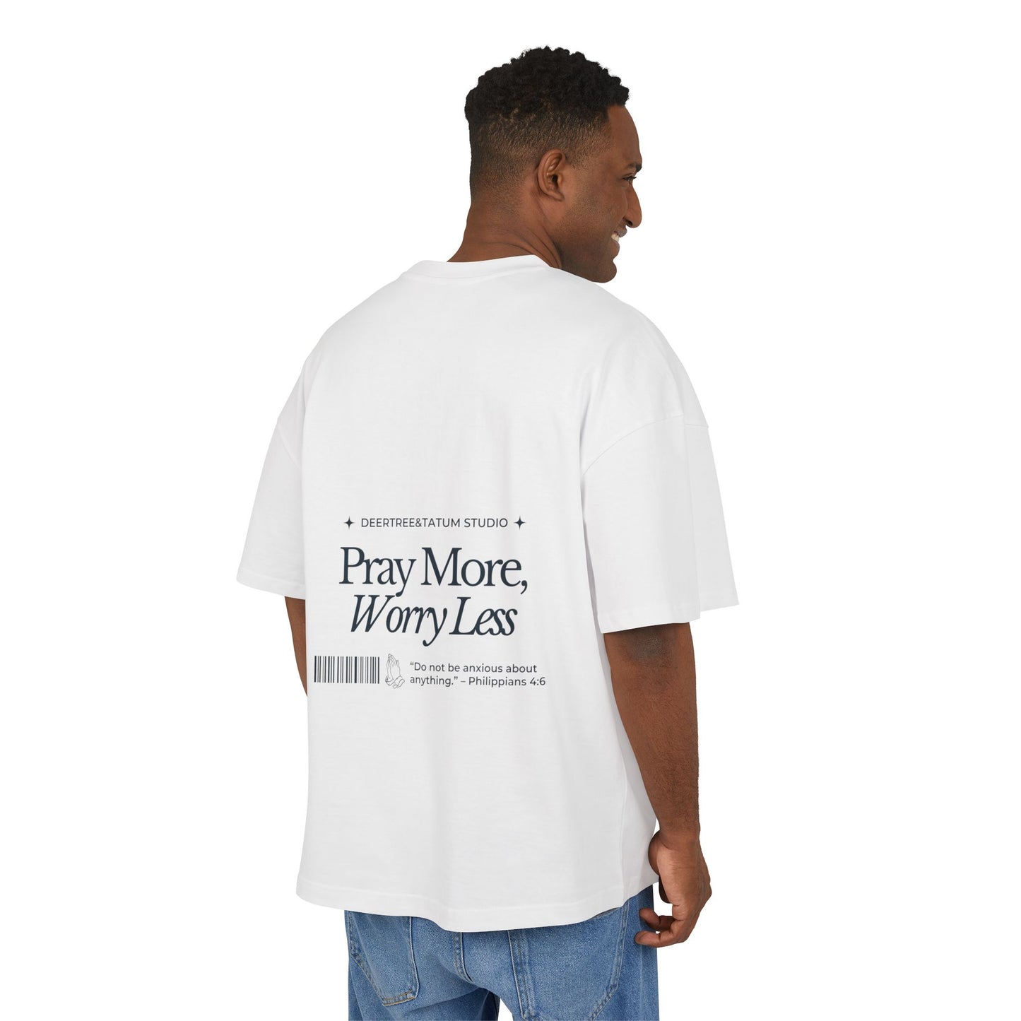 Pray More Worry Less Christian Oversize Tee