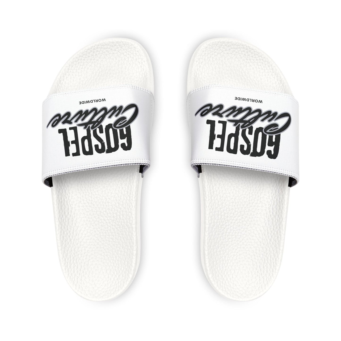 Gospel Culture Slide Sandals — Removable Strap White Pool Slides