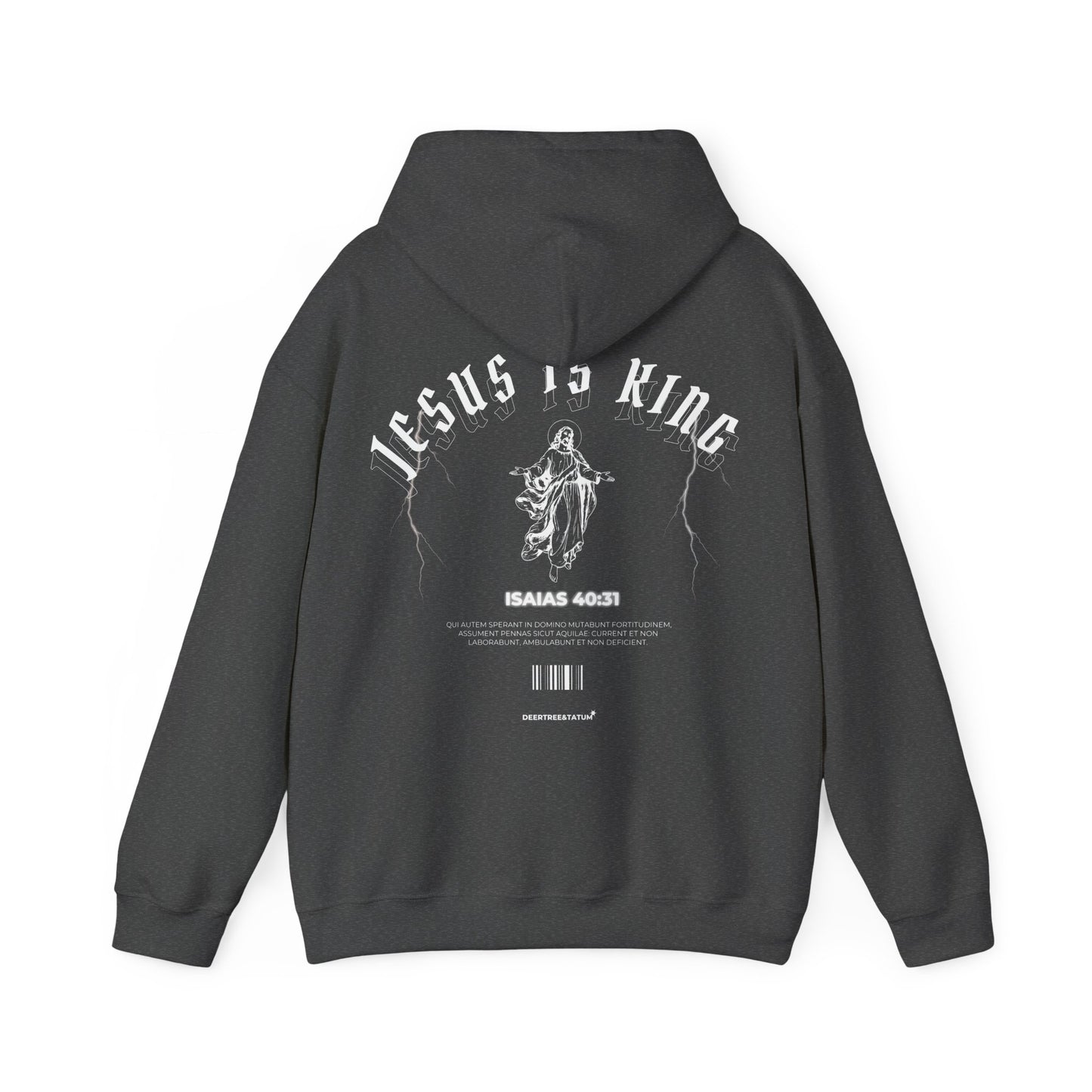 Hoodie with 'Jesus is King, Rising Jesus' Design