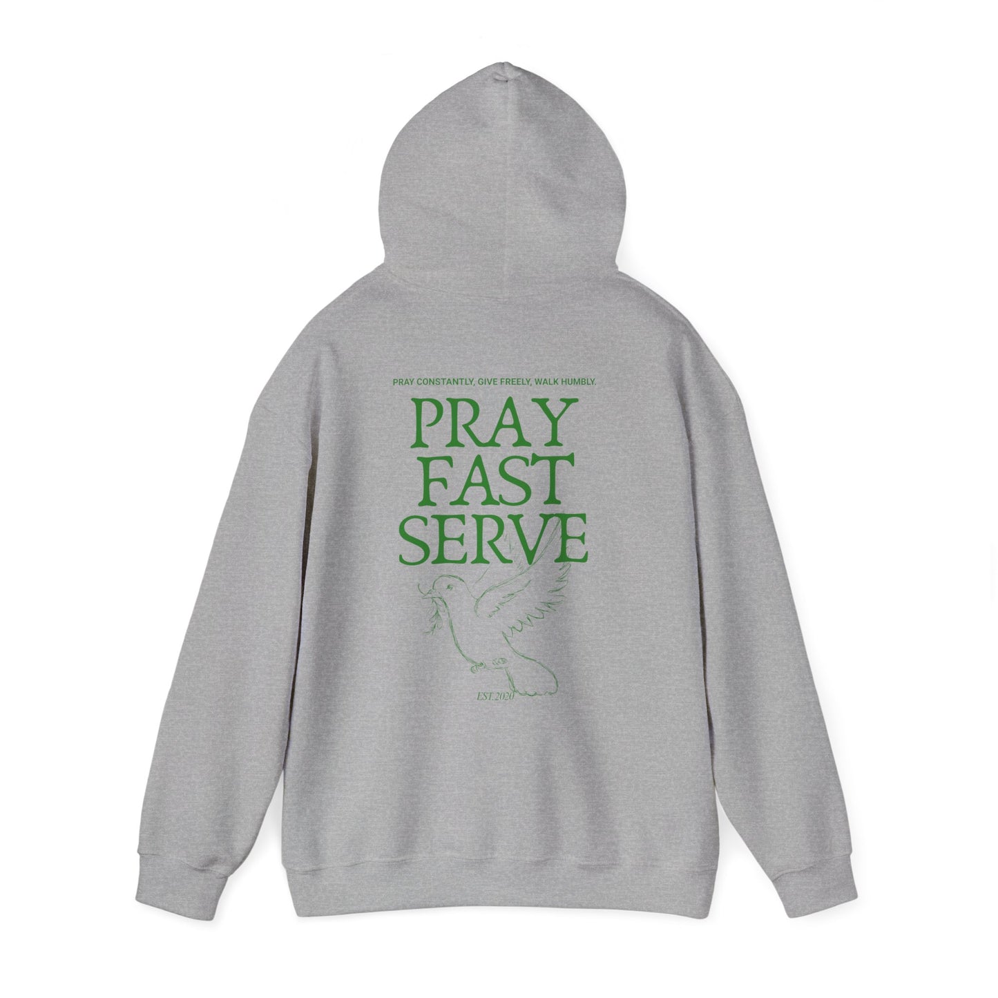 Pray Fast Serve Hoodie — Faith-Inspired Christian Prayer & Service Sweatshirt