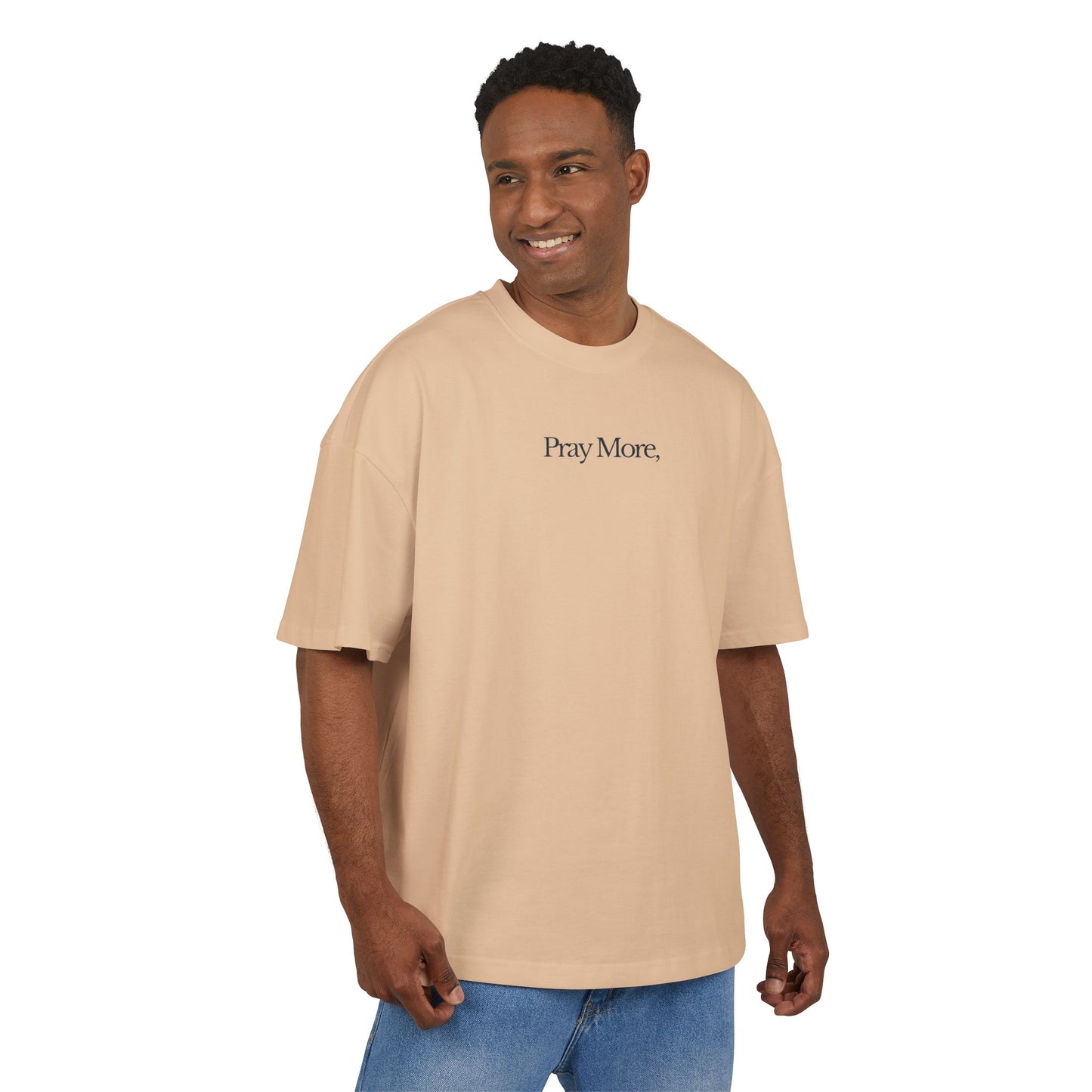 Pray More Worry Less Christian Oversize Tee