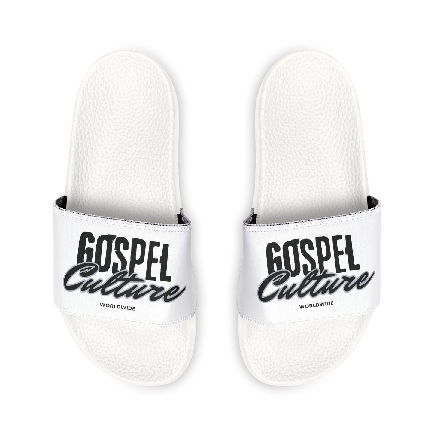 Gospel Culture Slide Sandals — Removable Strap White Pool Slides