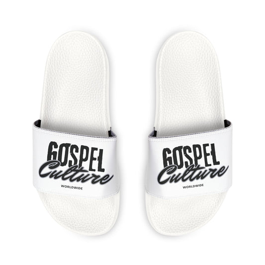 Gospel Culture Slide Sandals — Removable Strap White Pool Slides