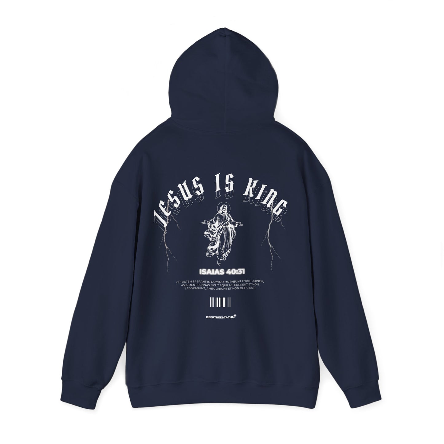 Hoodie with 'Jesus is King, Rising Jesus' Design