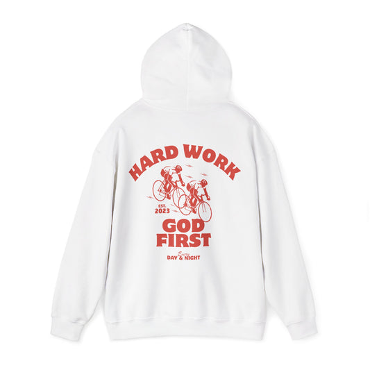 Christian Faith Hoodie - 'Hard Work God First' Design