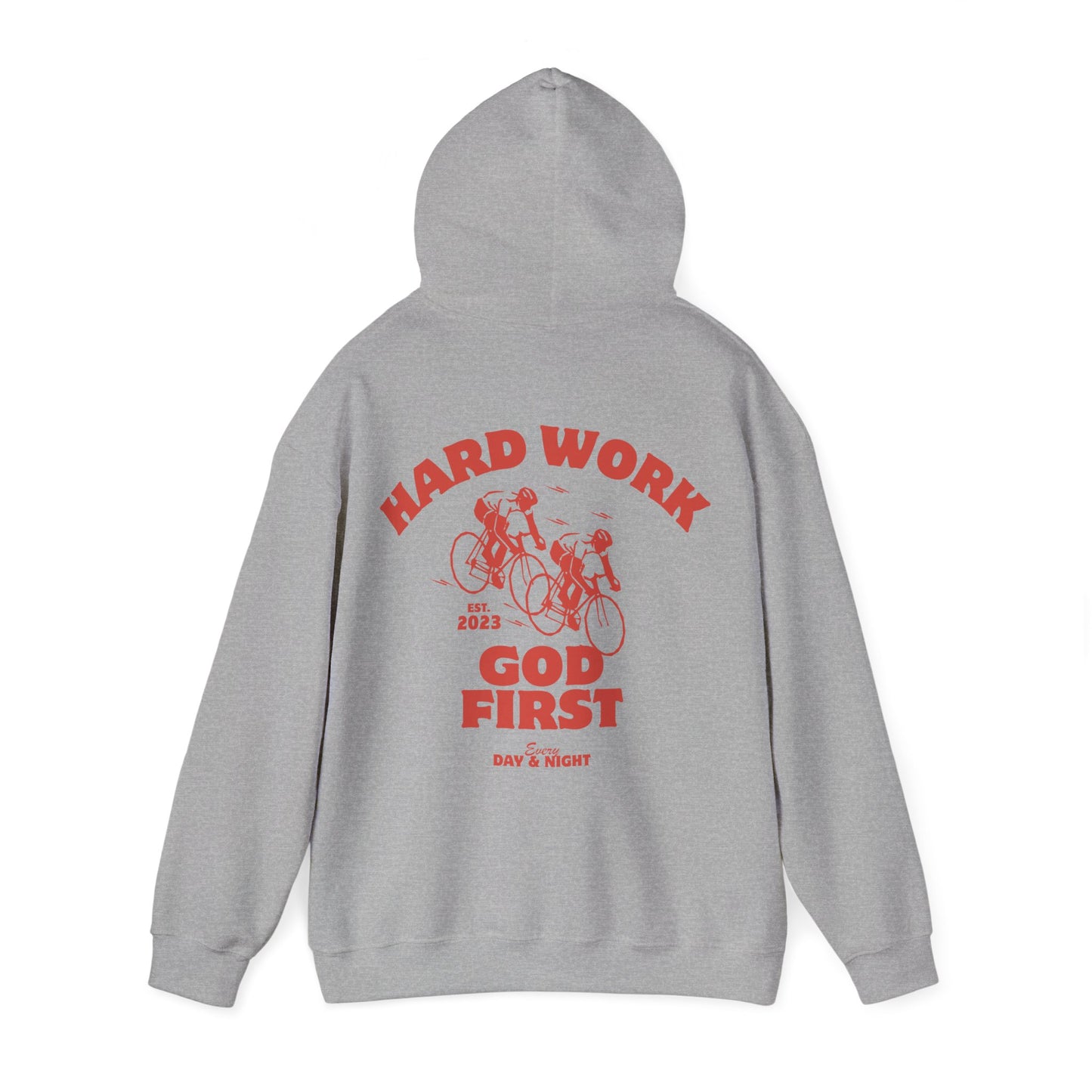 Christian Faith Hoodie - 'Hard Work God First' Design